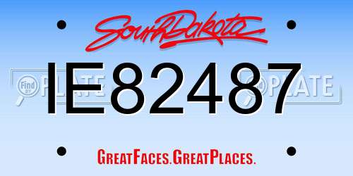IE82487 South Dakota License Plate