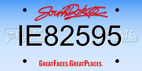 IE82595 South Dakota License Plate