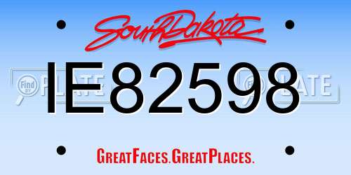 IE82598 South Dakota License Plate
