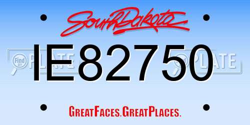 IE82750 South Dakota License Plate