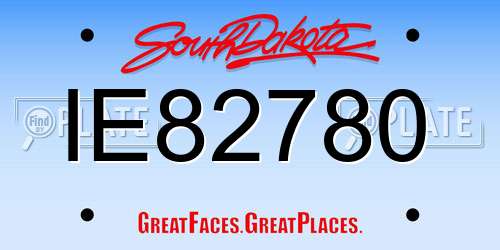 IE82780 South Dakota License Plate