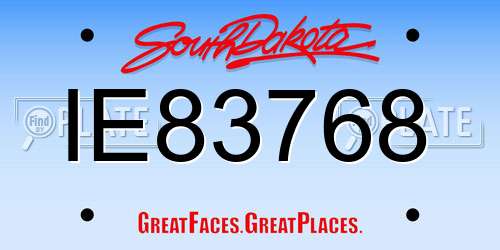 IE83768 South Dakota License Plate