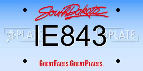 IE843 South Dakota License Plate