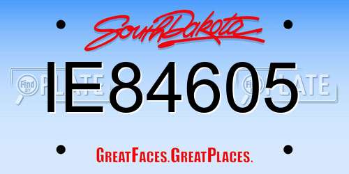 IE84605 South Dakota License Plate