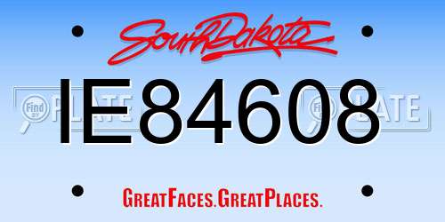 IE84608 South Dakota License Plate
