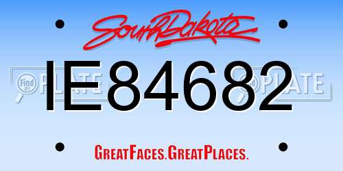 IE84682 South Dakota License Plate