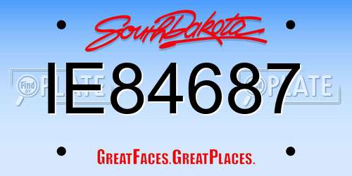 IE84687 South Dakota License Plate