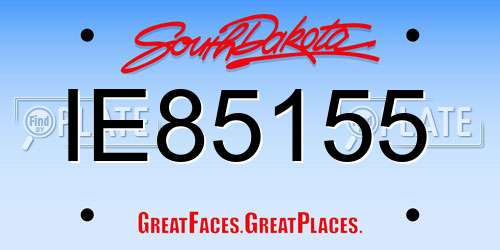 IE85155 South Dakota License Plate
