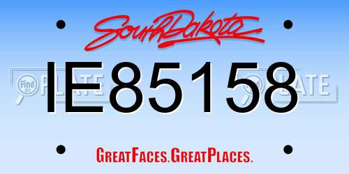 IE85158 South Dakota License Plate