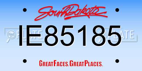IE85185 South Dakota License Plate