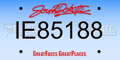 IE85188 South Dakota License Plate