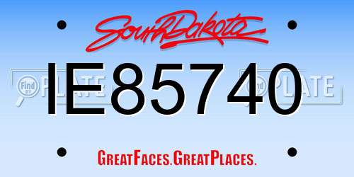 IE85740 South Dakota License Plate