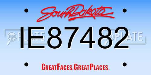 IE87482 South Dakota License Plate
