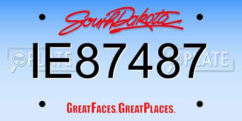 IE87487 South Dakota License Plate