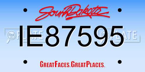IE87595 South Dakota License Plate