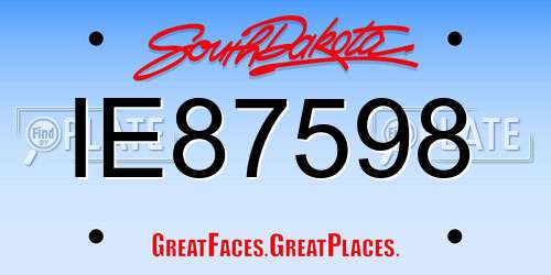 IE87598 South Dakota License Plate