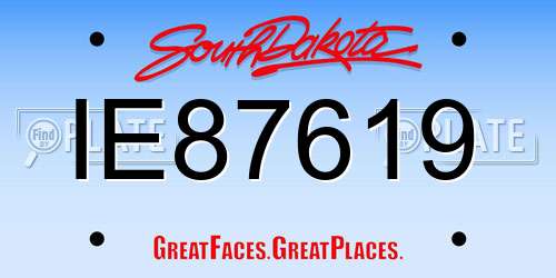 IE87619 South Dakota License Plate