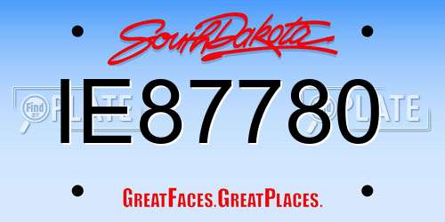 IE87780 South Dakota License Plate