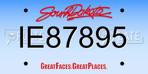 IE87895 South Dakota License Plate