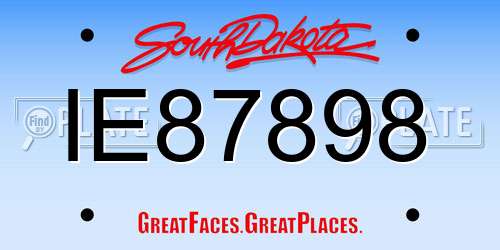 IE87898 South Dakota License Plate