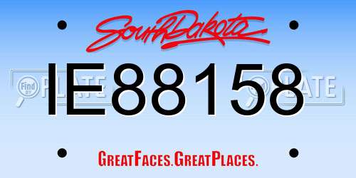 IE88158 South Dakota License Plate