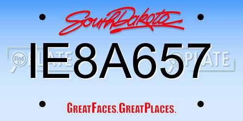 IE8A657 South Dakota License Plate