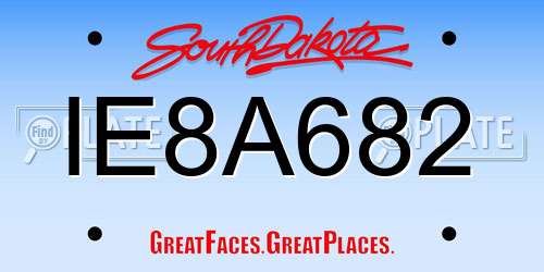 IE8A682 South Dakota License Plate