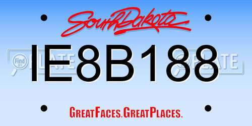 IE8B188 South Dakota License Plate