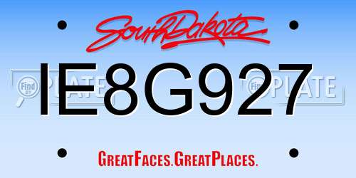 IE8G927 South Dakota License Plate