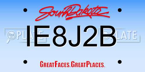 IE8J2B South Dakota License Plate