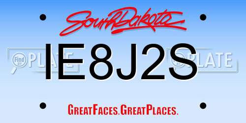 IE8J2S South Dakota License Plate
