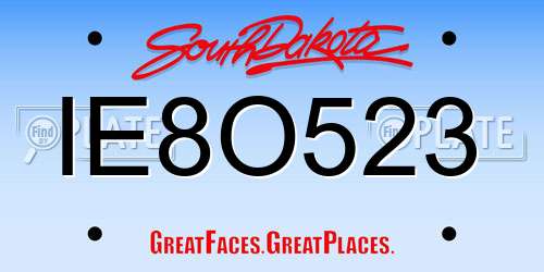 IE8O523 South Dakota License Plate