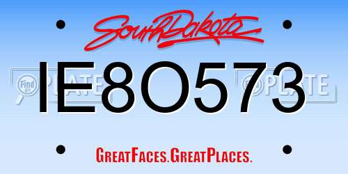 IE8O573 South Dakota License Plate