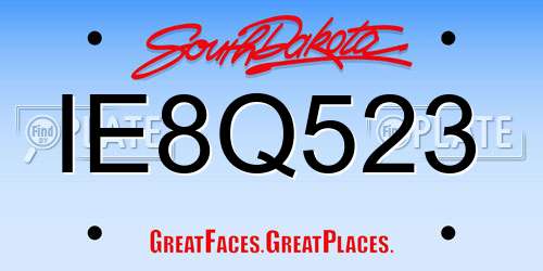 IE8Q523 South Dakota License Plate
