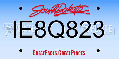 IE8Q823 South Dakota License Plate