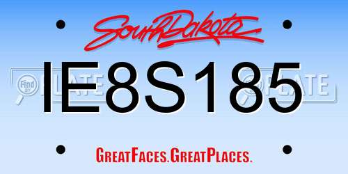IE8S185 South Dakota License Plate