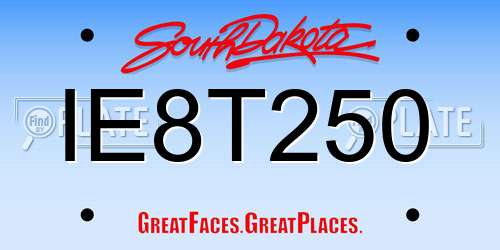 IE8T250 South Dakota License Plate