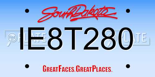 IE8T280 South Dakota License Plate