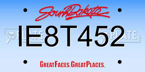 IE8T452 South Dakota License Plate