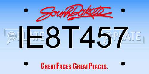 IE8T457 South Dakota License Plate