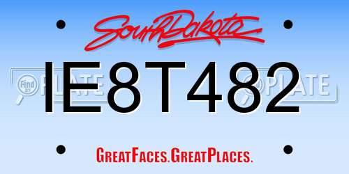 IE8T482 South Dakota License Plate