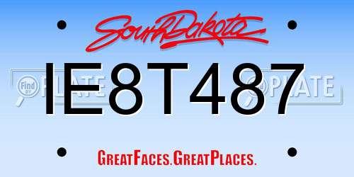 IE8T487 South Dakota License Plate