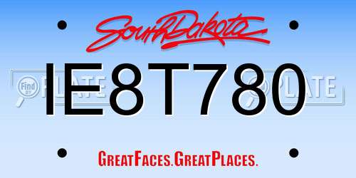 IE8T780 South Dakota License Plate