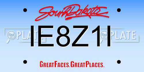 IE8Z1I South Dakota License Plate