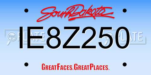 IE8Z250 South Dakota License Plate
