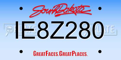IE8Z280 South Dakota License Plate