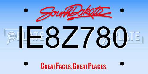 IE8Z780 South Dakota License Plate