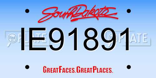 IE91891 South Dakota License Plate