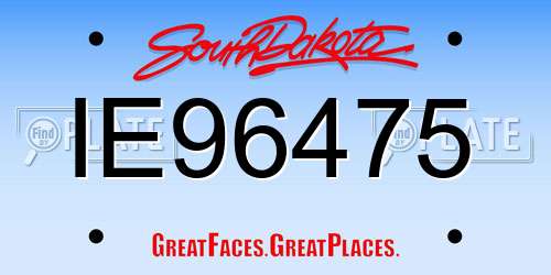 IE96475 South Dakota License Plate
