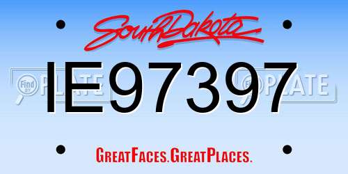 IE97397 South Dakota License Plate